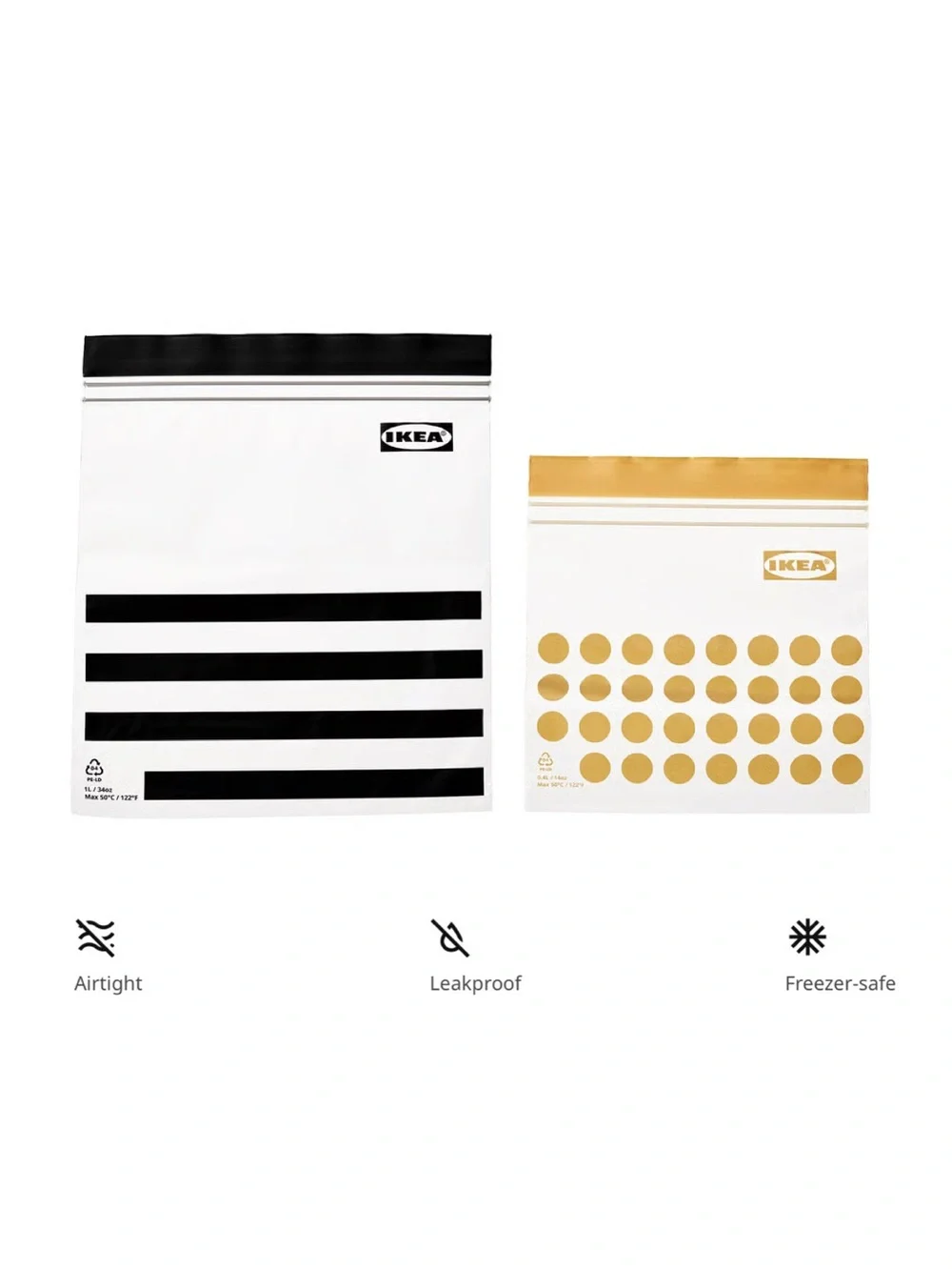 2 Boxes Reusable Storage Bags - Yellow & Black